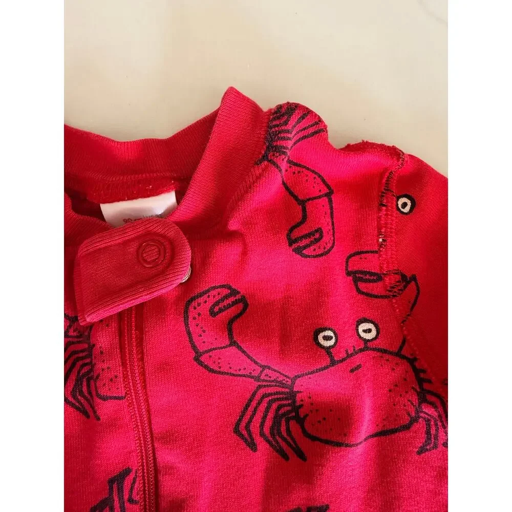 Hanna Andersson Organic Cotton Crab Print Sleeper 3T